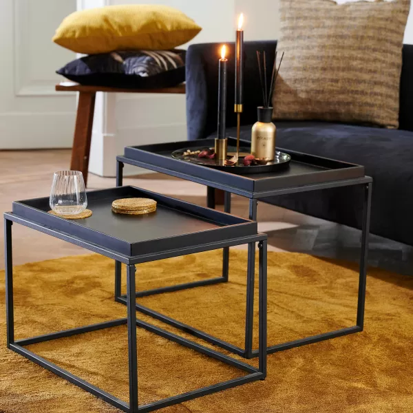 Apollo Mesas Auxiliares Conjunto De 2 Preto>CASA Best