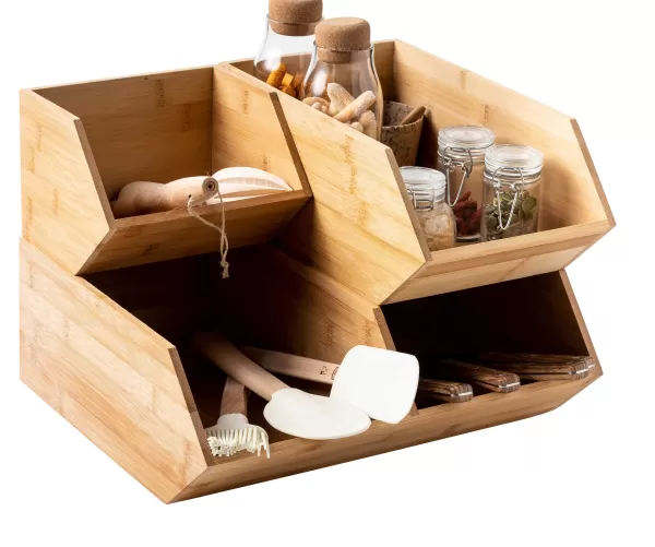 Bamboo Organizador Empilh Vel Natural>CASA Store