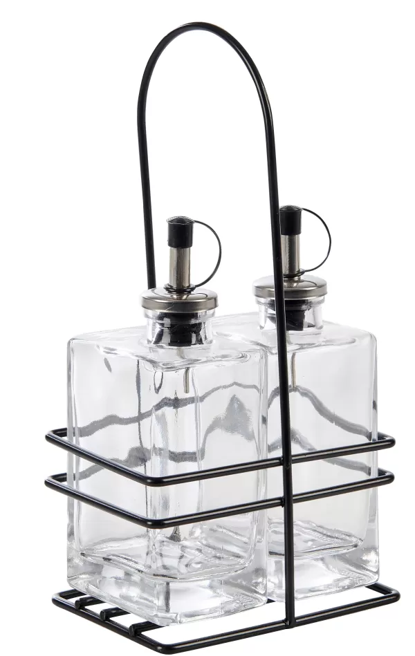 Bistro Galheteiro Em Suporte Preto, Transparente>CASA Best Sale