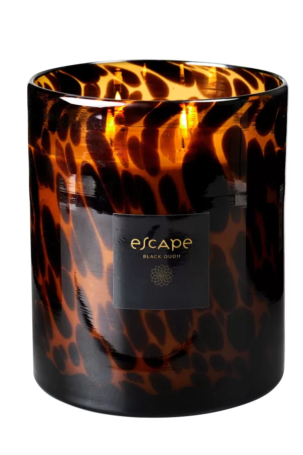 Escape Black Oudh Vela Perfumada Em Copo Preto, Castanho, Ocre>CASA Best