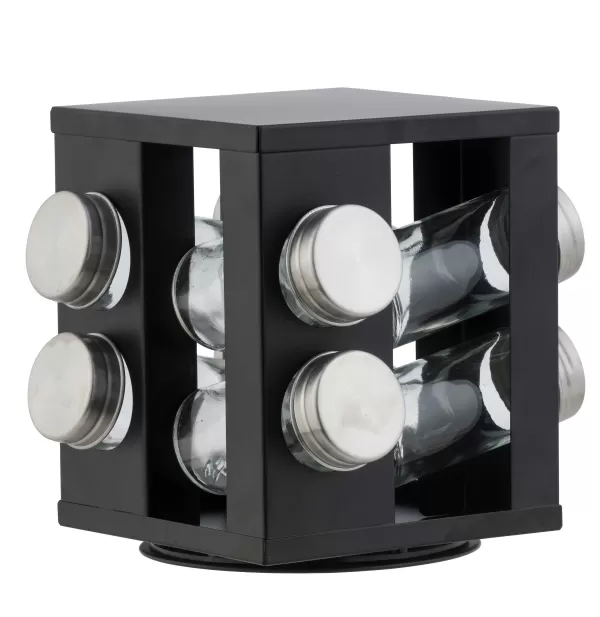 Industria Carrossel De Especiarias 8 Potes Preto>CASA Hot