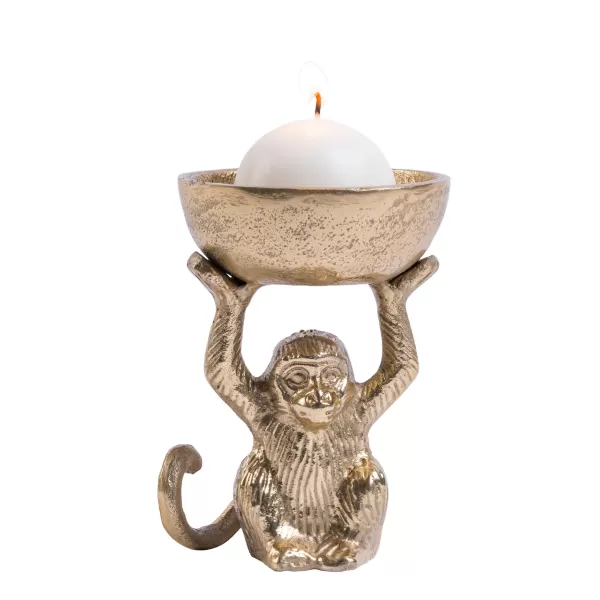 Monkey Porta-Velas Para Lamparinas Dourado>CASA Flash Sale