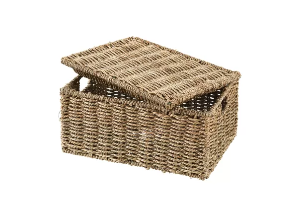 Seagrass Cesto De Arrumação M Com Tampa Natural>CASA Store