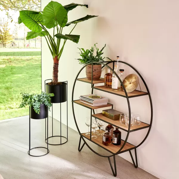 Sirkel Estante De Parede Preto, Natural>CASA Discount