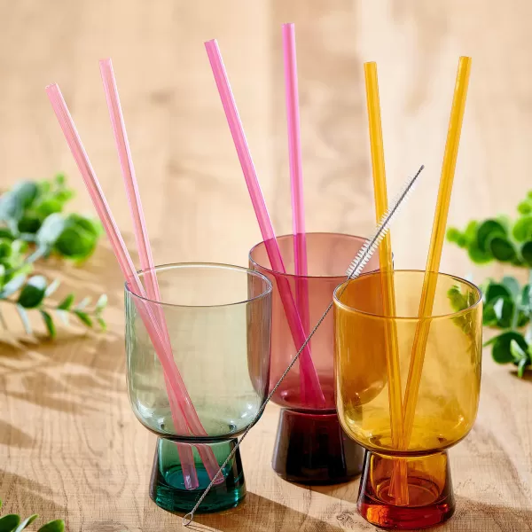 Slurp Palhas Reutiliz Veis Conjunto De 6 Mistura De 3 Cores Cor-De-Laranja, Roxo, Rosa>CASA Sale