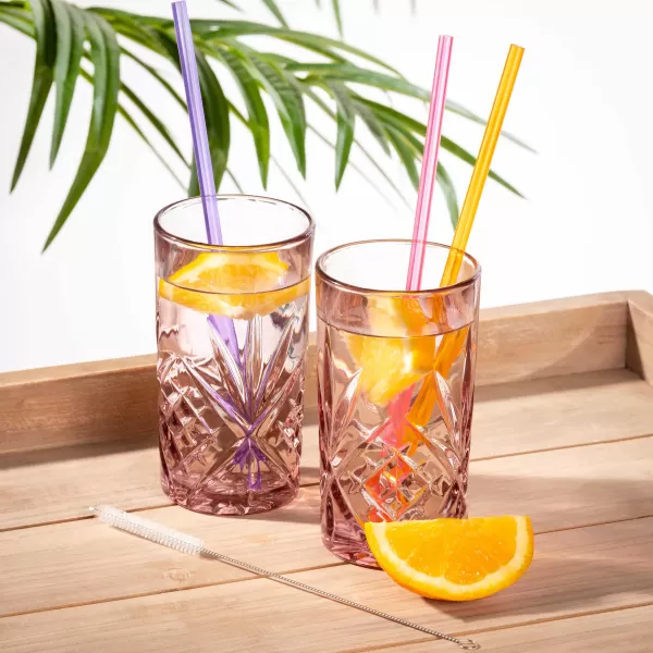 Slurp Palhas Reutiliz Veis Conjunto De 6 Mistura De 3 Cores Cor-De-Laranja, Roxo, Rosa>CASA Sale