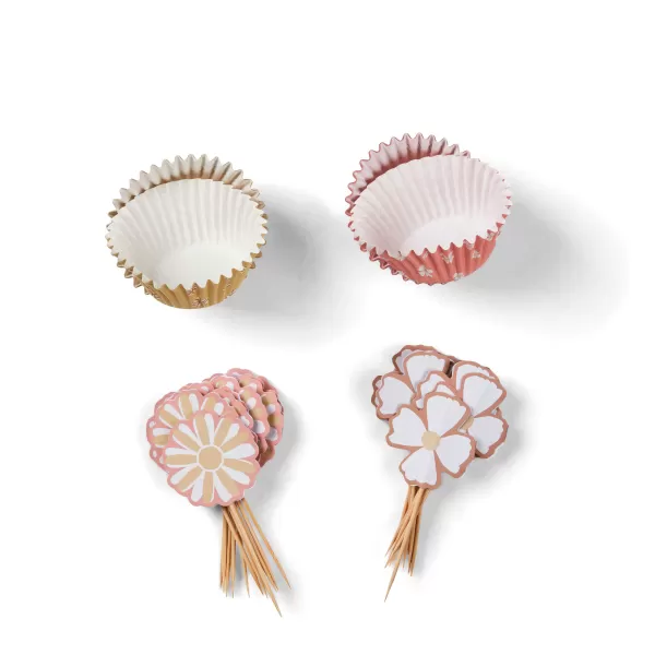 Springtime Conjunto Cupcakes Conjunto De 48 Menta, Roxo Claro>CASA Sale