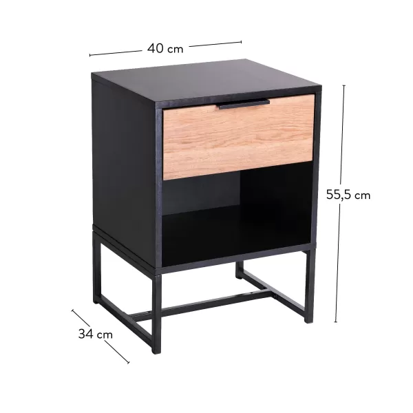 Trenton Mesa De Cabeceira Preto, Natural>CASA Cheap