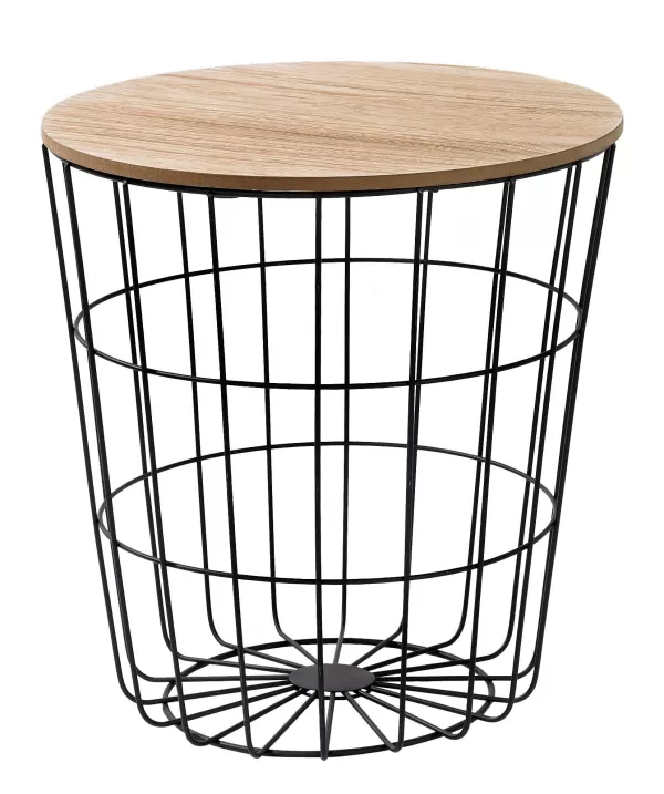Wire Mesa Auxiliar Preto, Natural>CASA Clearance