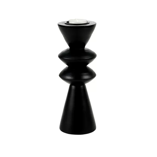 Zigzag Porta-Velas Para Lamparinas Preto>CASA New