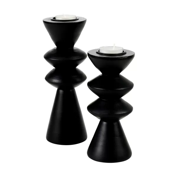 Zigzag Porta-Velas Para Lamparinas Preto>CASA Cheap